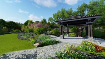 精品中式公園SU模型與高清效果圖 匠心演繹園林藝術